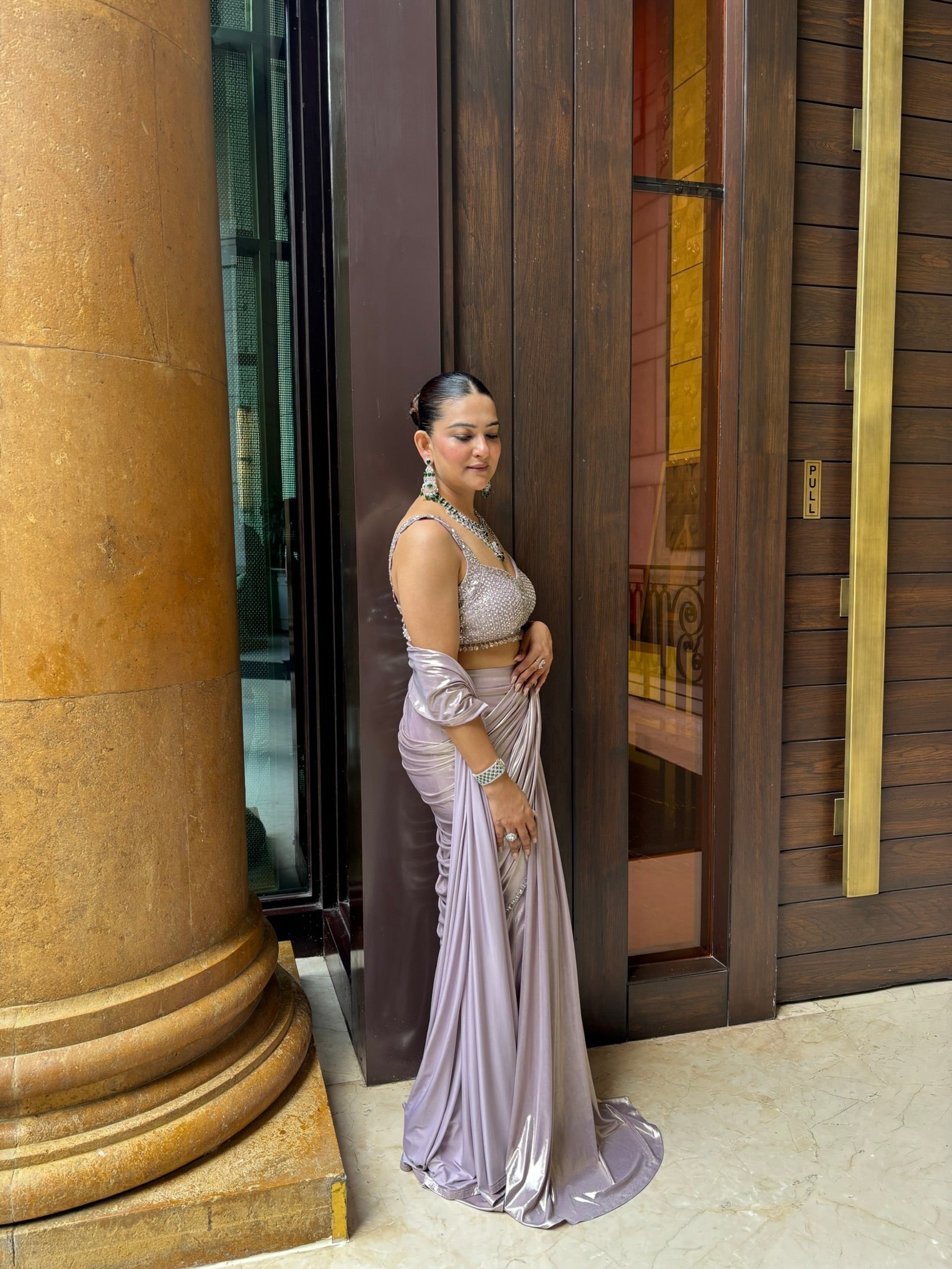 METALLIC DRAPE SAREE