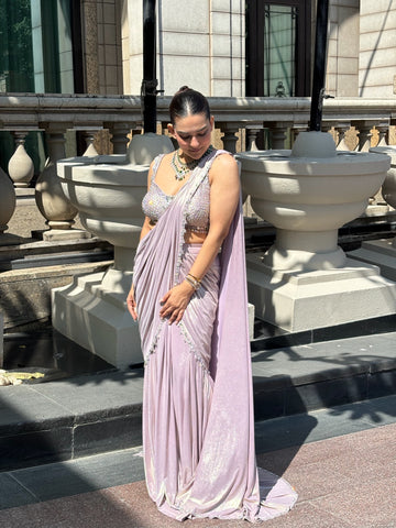 METALLIC DRAPE SAREE