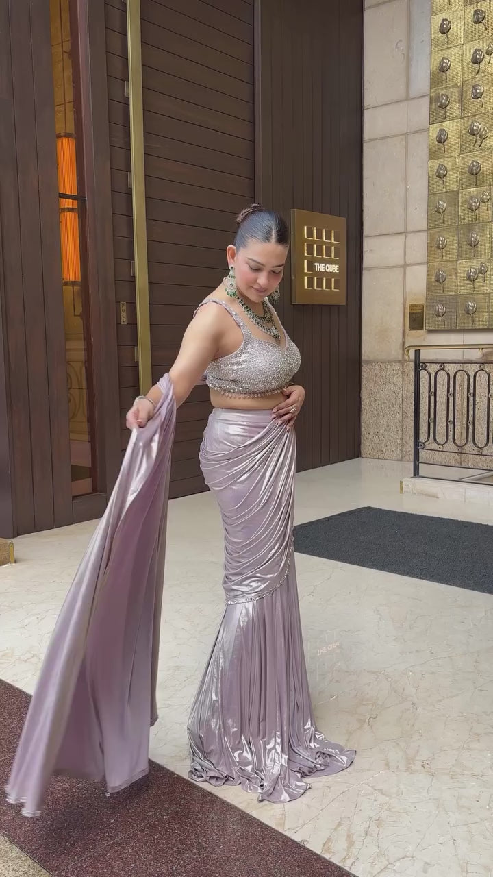METALLIC DRAPE SAREE