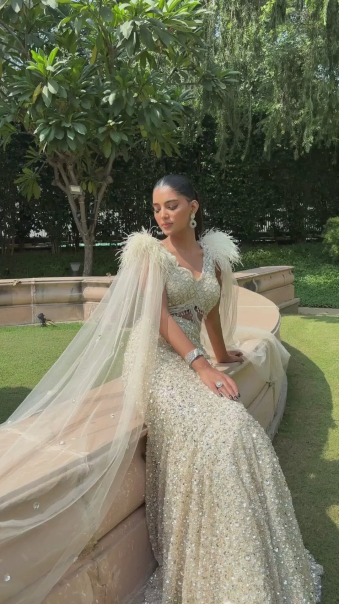 Celestia Feather Lehenga Set