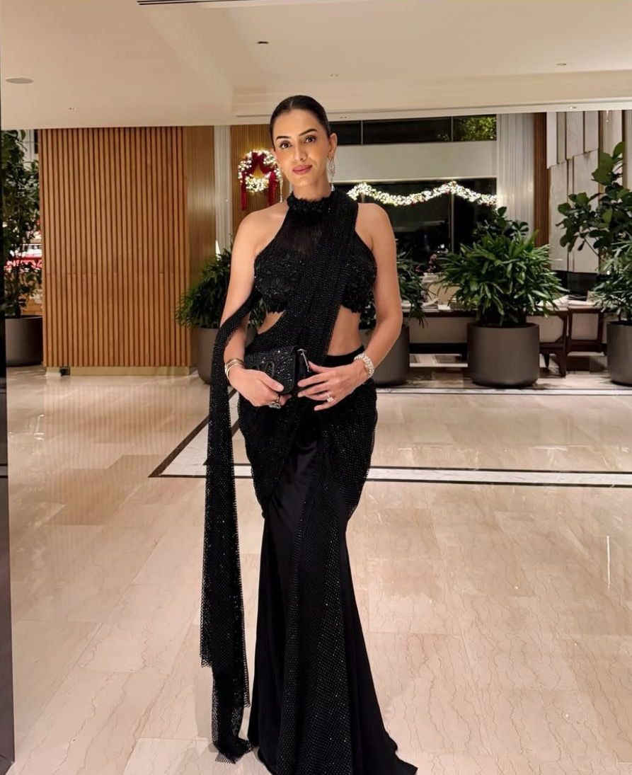 Midnight Affair - Black Drape Saree