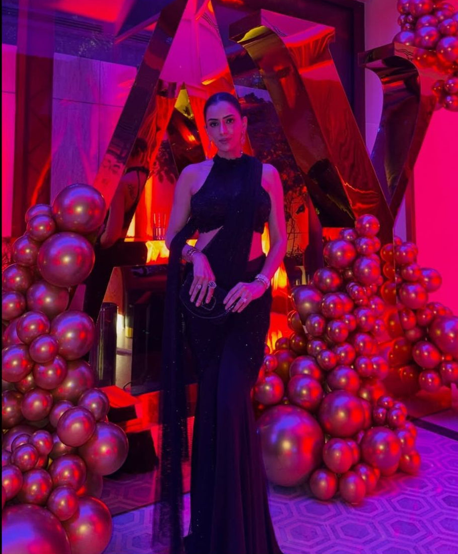 Midnight Affair - Black Drape Saree